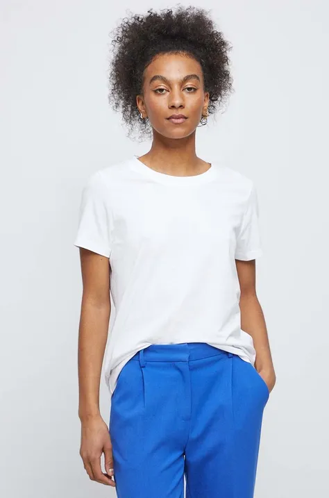 T-shirt damski gładki kolor biały