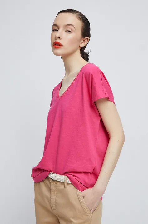 Bavlnené tričko Medicine ružová farba