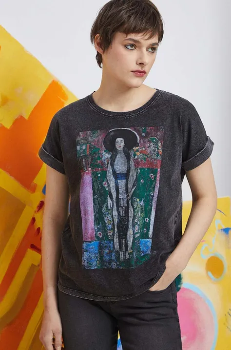 T-shirt bawełniany damski Eviva L'arte kolor czarny