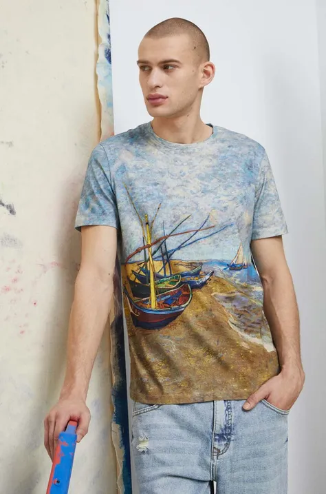 T-shirt bawełniany męski Eviva L'arte kolor multicolor
