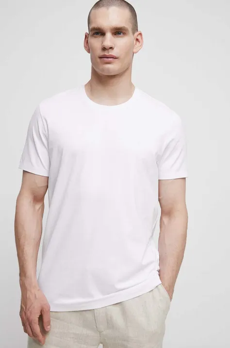 Majica kratkih rukava Medicine za muškarce, boja: bijela, glatki model