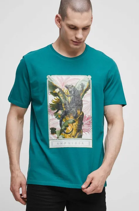 Medicine t-shirt zöld, férfi, nyomott mintás