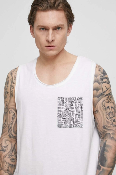 Medicine t-shirt bawełniany męski kolor biały