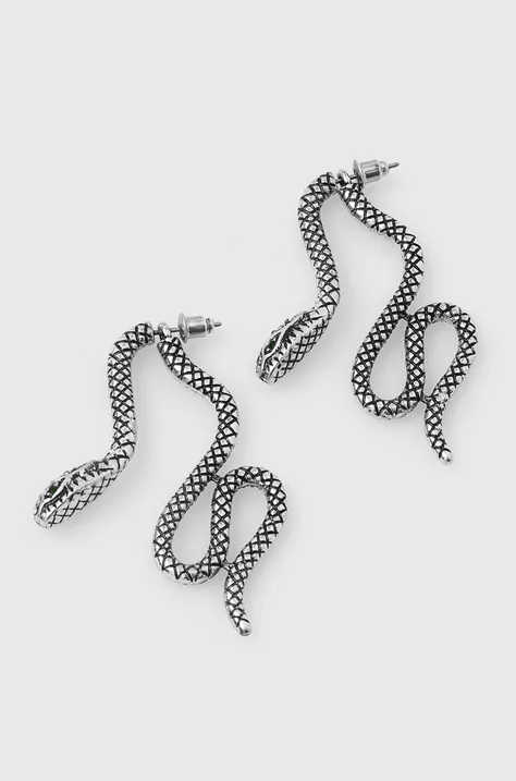 Kolczyki damskie w kształcie węży kolor srebrny