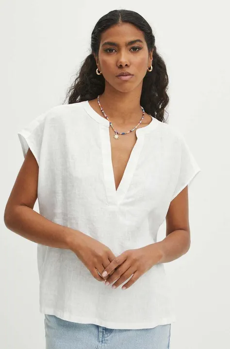 Bluza Medicine za žene, boja: bijela, s uzorkom