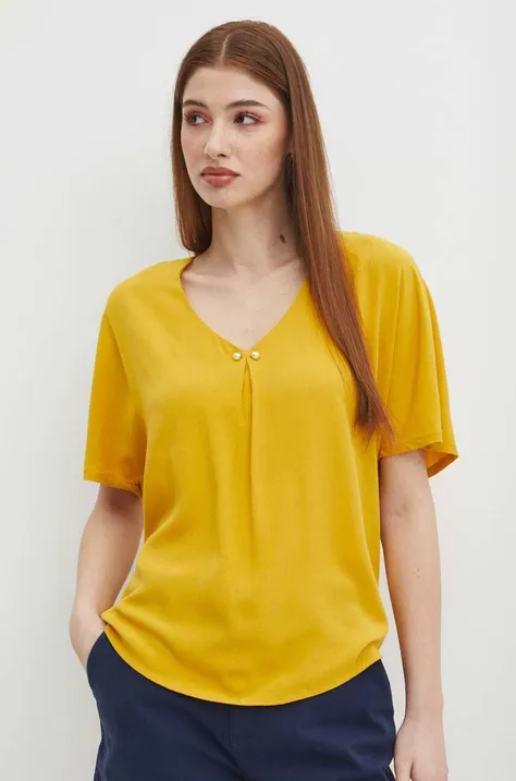 Блузка Medicine жіноча колір жовтий однотонна