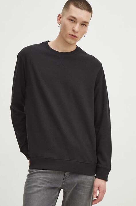 Longsleeve męski z fakturą kolor czarny