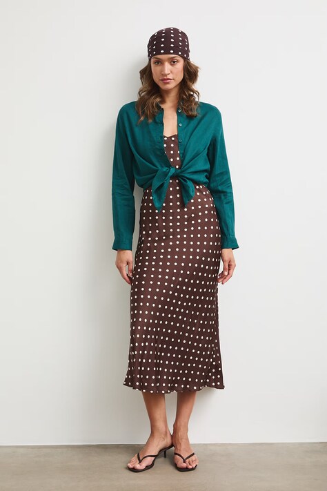 Medicine koszula damska lniana turkusowa