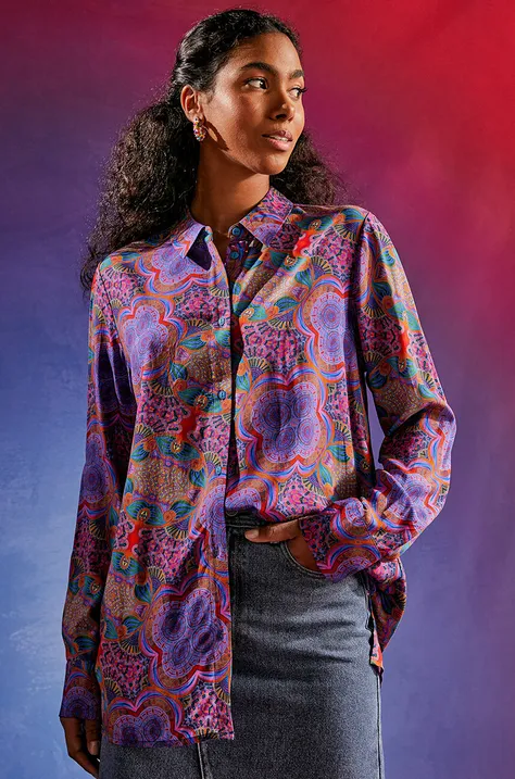 Koszula damska z kolekcji Jane Tattersfield x Medicine kolor multicolor