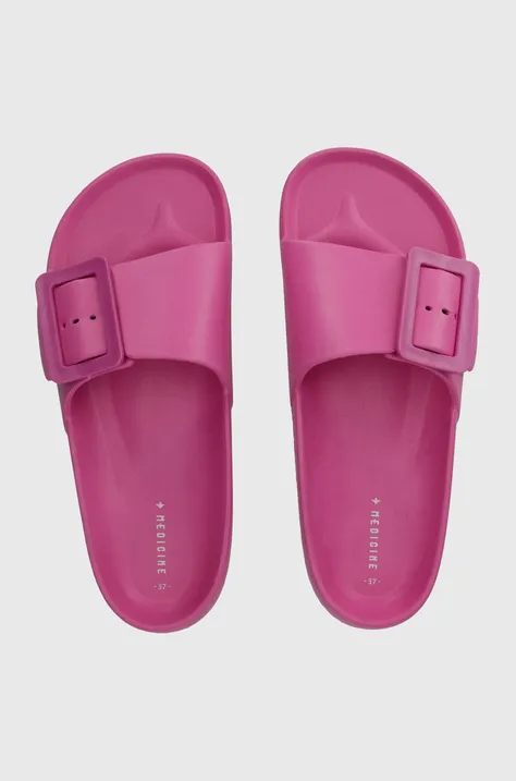 Pantofle dámské s ozdobnou přezkou růžová barva