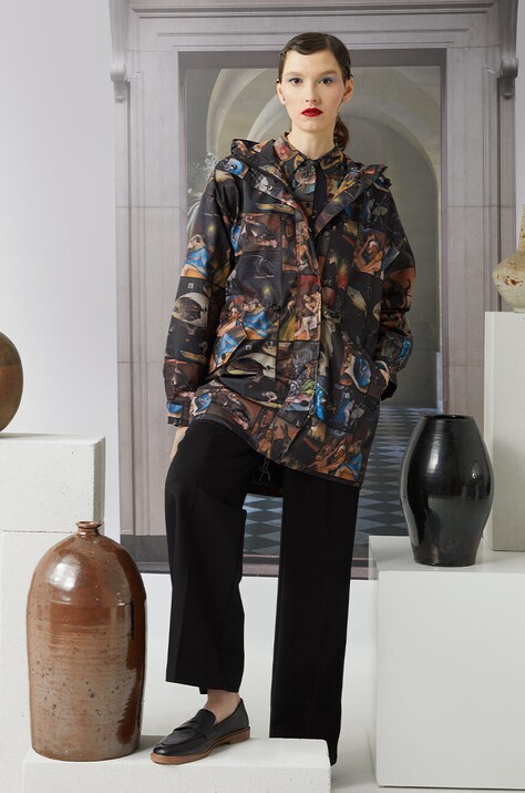 Parka damska z kolekcji Eviva L'arte kolor multicolor