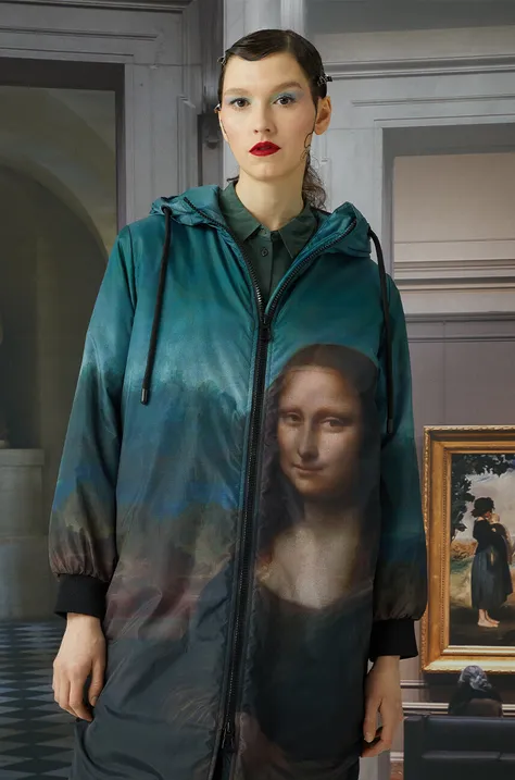 Płaszcz damski z kolekcji Eviva L'arte kolor multicolor