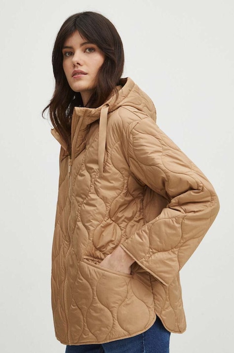 Bunda dámská béžová barva