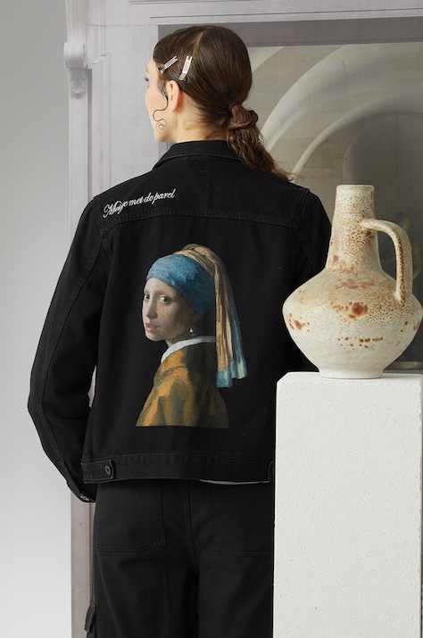 Kurtka jeansowa damska z kolekcji Eviva L'arte kolor czarny