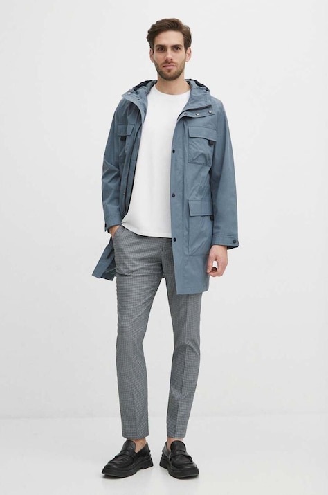 Medicine parka męska kolor niebieski przejściowa