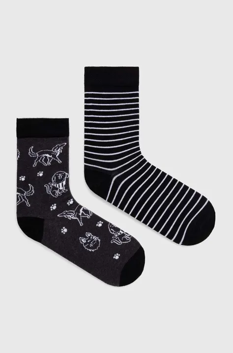 Bavlnené ponožky dámske so vzorom (2-pack) viac farieb