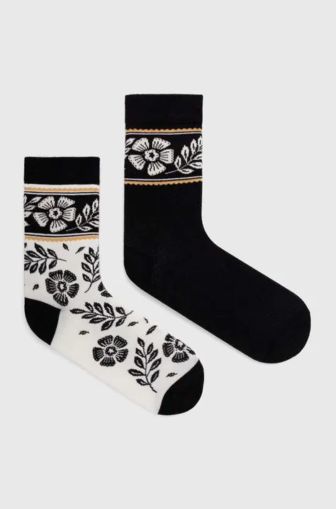 Bavlněné ponožky dámské se vzorem (2-pack) více barev