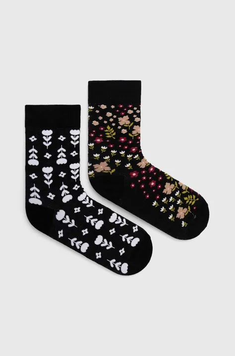 Bavlnené ponožky dámske kvetované (2-pack) viac farieb