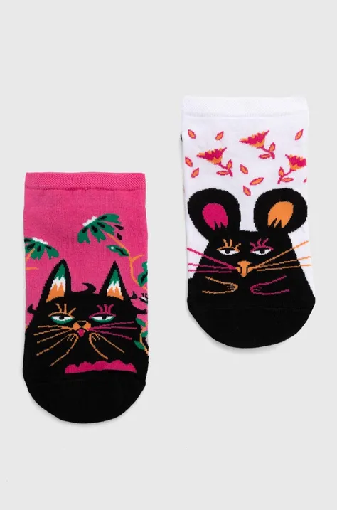 Bavlněné ponožky dámské z kolekce Den koček (2-pack) více barev