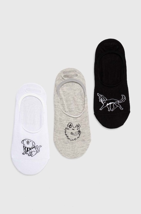Skarpetki bawełniane damskie w pieski (3-pack) kolor multicolor