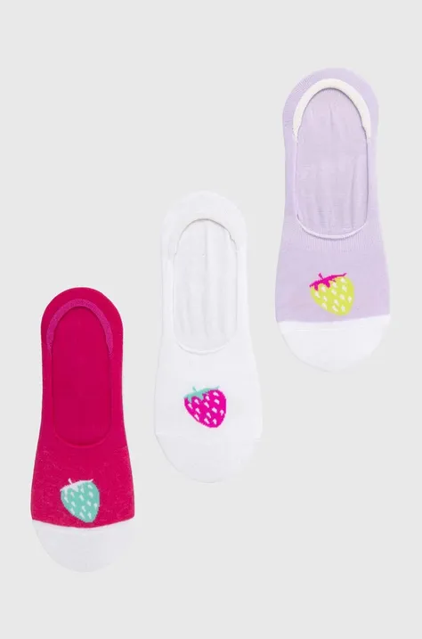 Bavlnené ponožky dámske s jahodami (3-pack) viac farieb