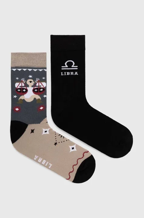 Bavlnené ponožky pánske z kolekcie Zverokruh - Váhy (2-pack) viac farieb