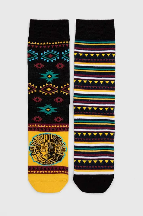Skarpetki bawełniane męskie wzorzyste (2-pack) kolor multicolor