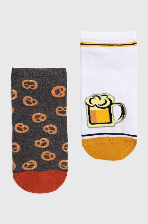 Skarpetki bawełniane męskie wzorzyste (2-pack) kolor multicolor