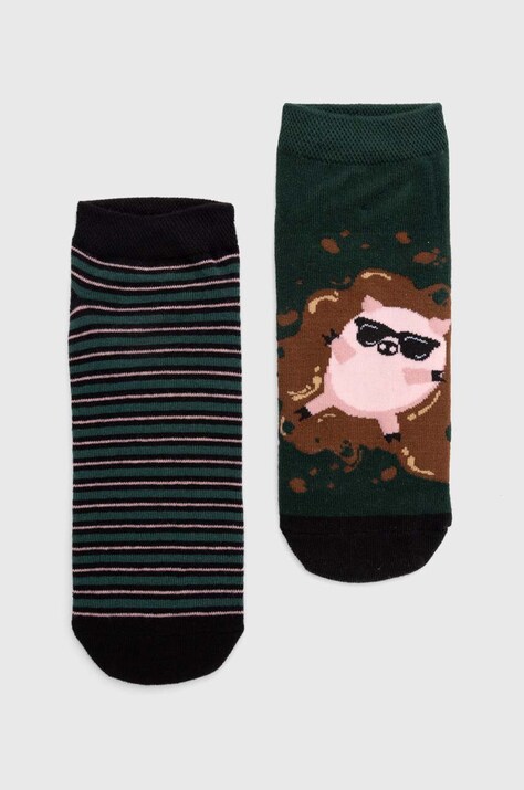 Skarpetki bawełniane męskie z świnką (2-pack) kolor multicolor