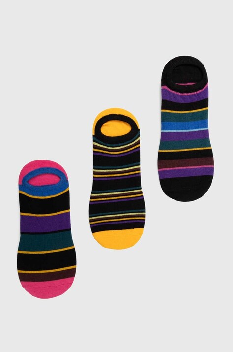 Skarpetki bawełniane męskie w paski (3-pack) kolor multicolor