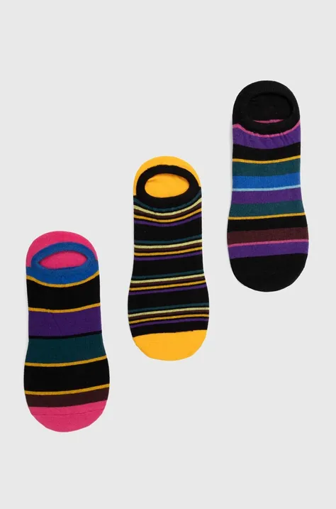 Skarpetki bawełniane męskie w paski (3-pack) kolor multicolor