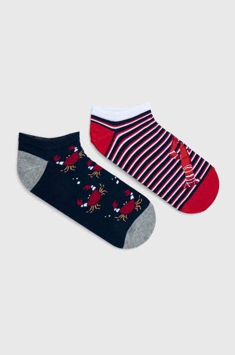 Skarpetki bawełniane męskie w raki i homary (2-pack) kolor multicolor