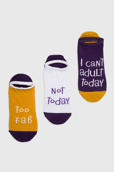 Skarpetki bawełniane męskie z napisami (3-pack) kolor multicolor
