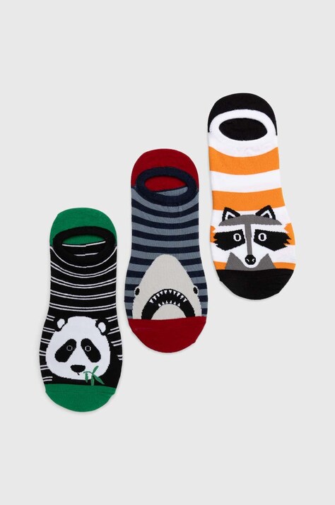 Skarpetki bawełniane męskie z motywem zwierzęcym (3-pack) kolor multicolor