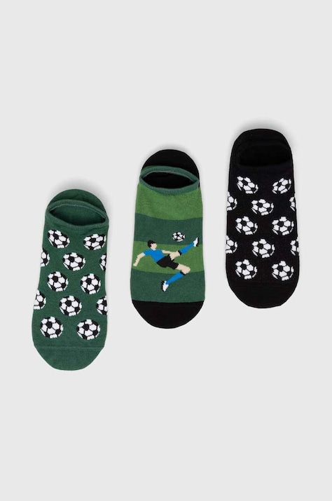 Skarpetki bawełniane męskie z motywem piłki nożnej (3-pack) kolor multicolor