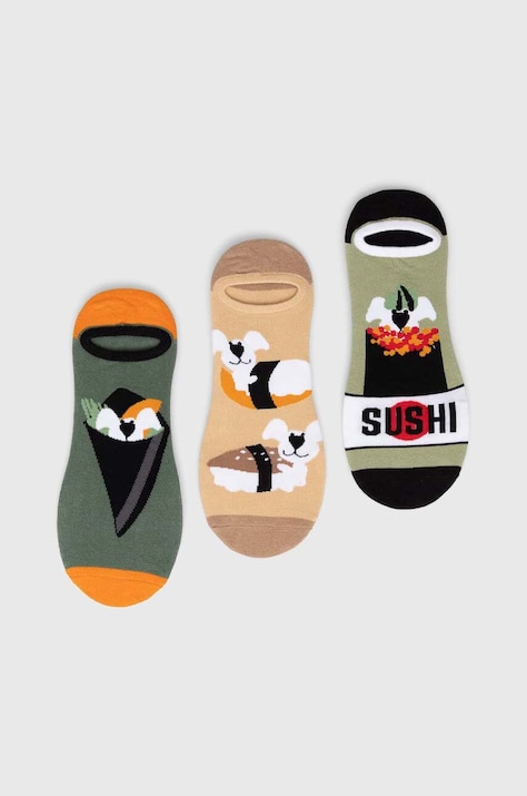 Skarpetki bawełniane męskie z motywem sushi (3-pack) kolor multicolor