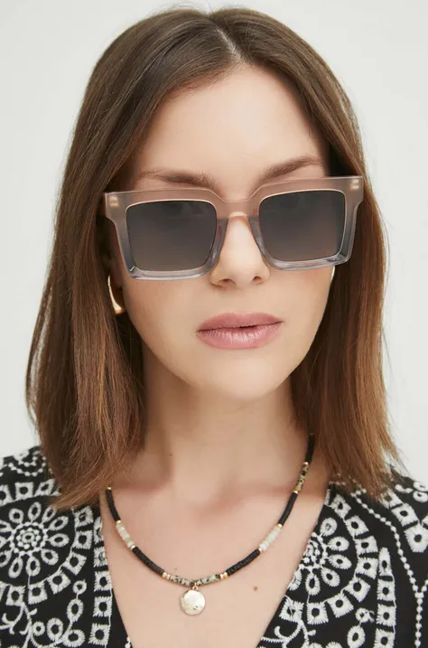 Сонцезахисні окуляри Medicine жіночі колір бежевий