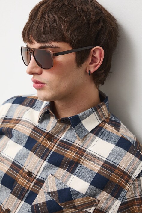 Medicine okulary przeciwsłoneczne męskie kolor brązowy