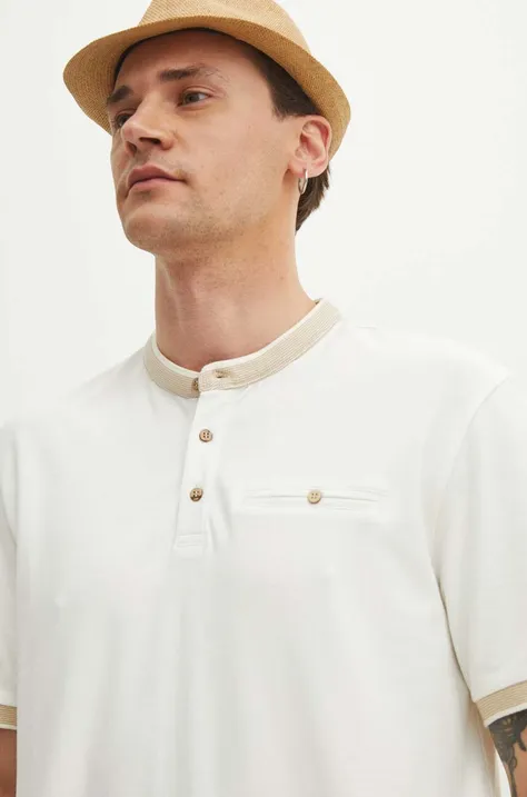 Βαμβακερό μπλουζάκι πόλο Medicine χρώμα: άσπρο