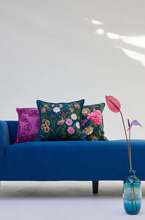 Poszewka dekoracyjna na poduszkę z ozdobną aplikacją 45 x 45 cm kolor multicolor