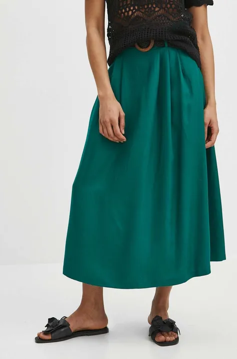 Spódnica damska maxi gładka kolor zielony