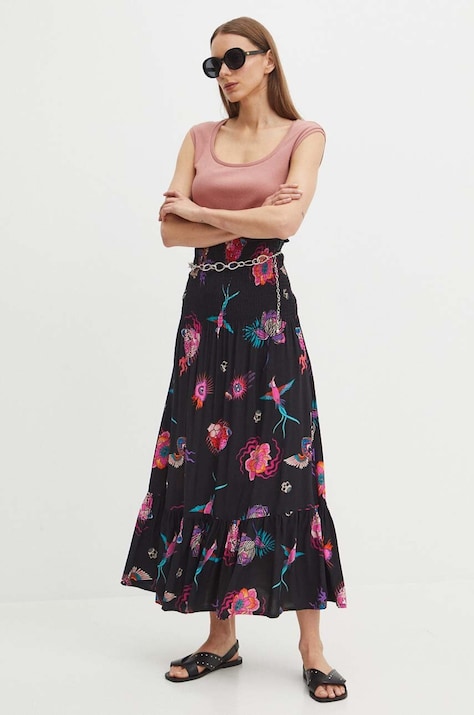 Spódnica damska maxi wzorzysta kolor czarny