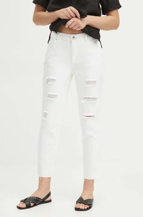 Бавовняні джинси Medicine жіночі колір білий