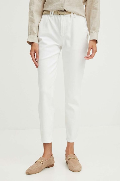Medicine jeansi femei, culoarea alb