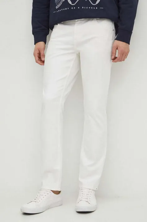 Jeansy męskie straight gładkie kolor biały