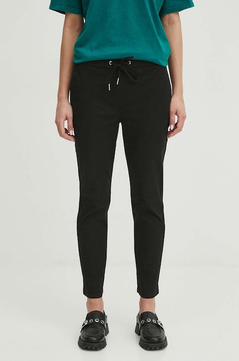 Spodnie damskie gładkie kolor czarny