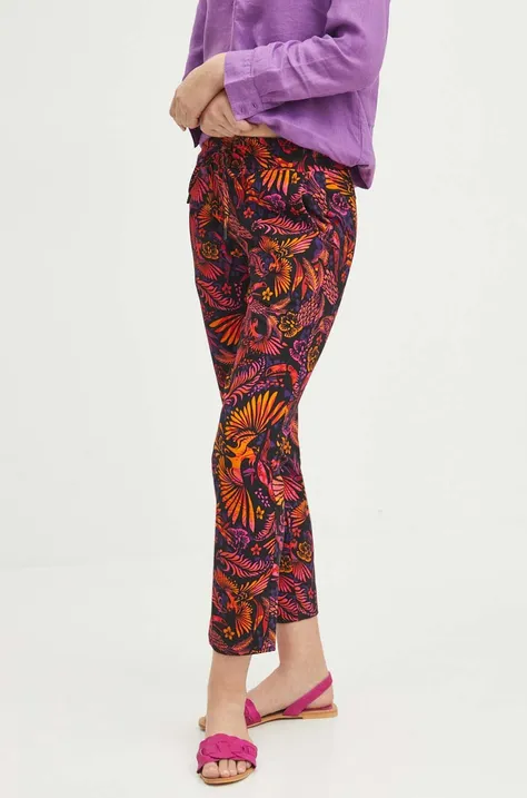 Spodnie dresowe bawełniane damskie wzorzyste kolor multicolor