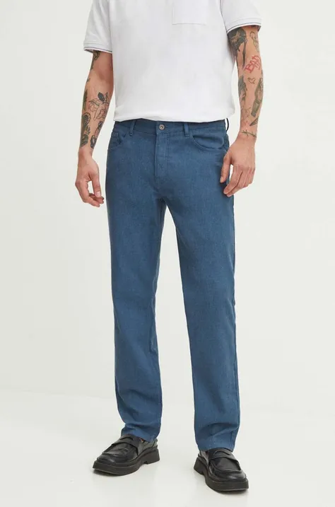 Kalhoty pánské regular modrá barva