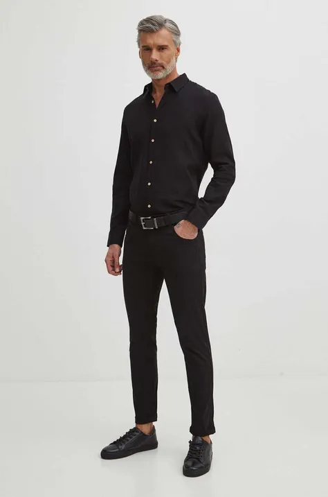 Spodnie męskie slim kolor czarny