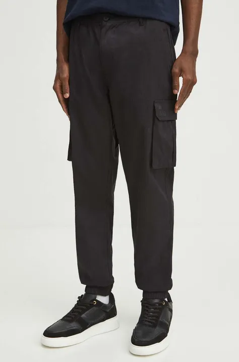 Nohavice pánske jednobarevné čierna farba